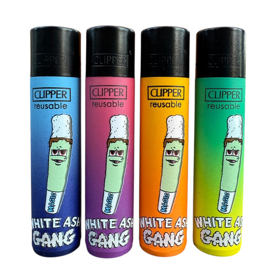 Briquet Clipper Magic King – édition White Ash Gang, design exclusif de collection
