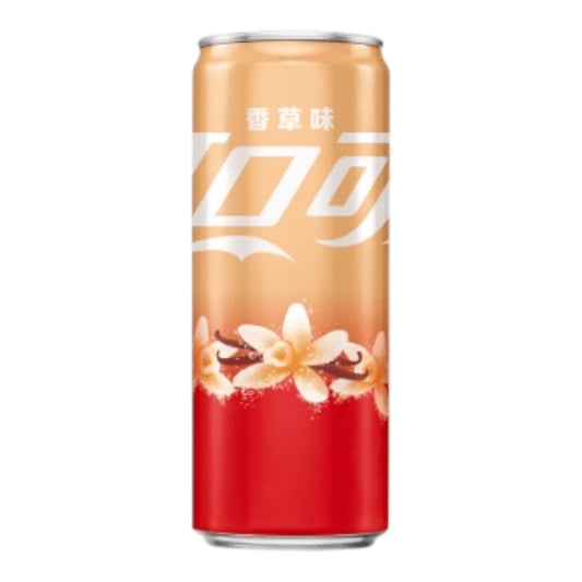 Coca-Cola Asia Vanilla 330ml en canette asiatique – soda pétillant au cola aromatisé à la vanille