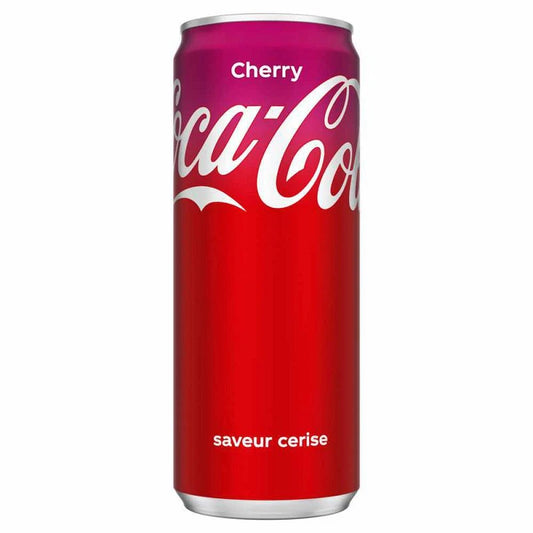 Coca-Cola Cherry 33cl en canette – soda pétillant à la cerise