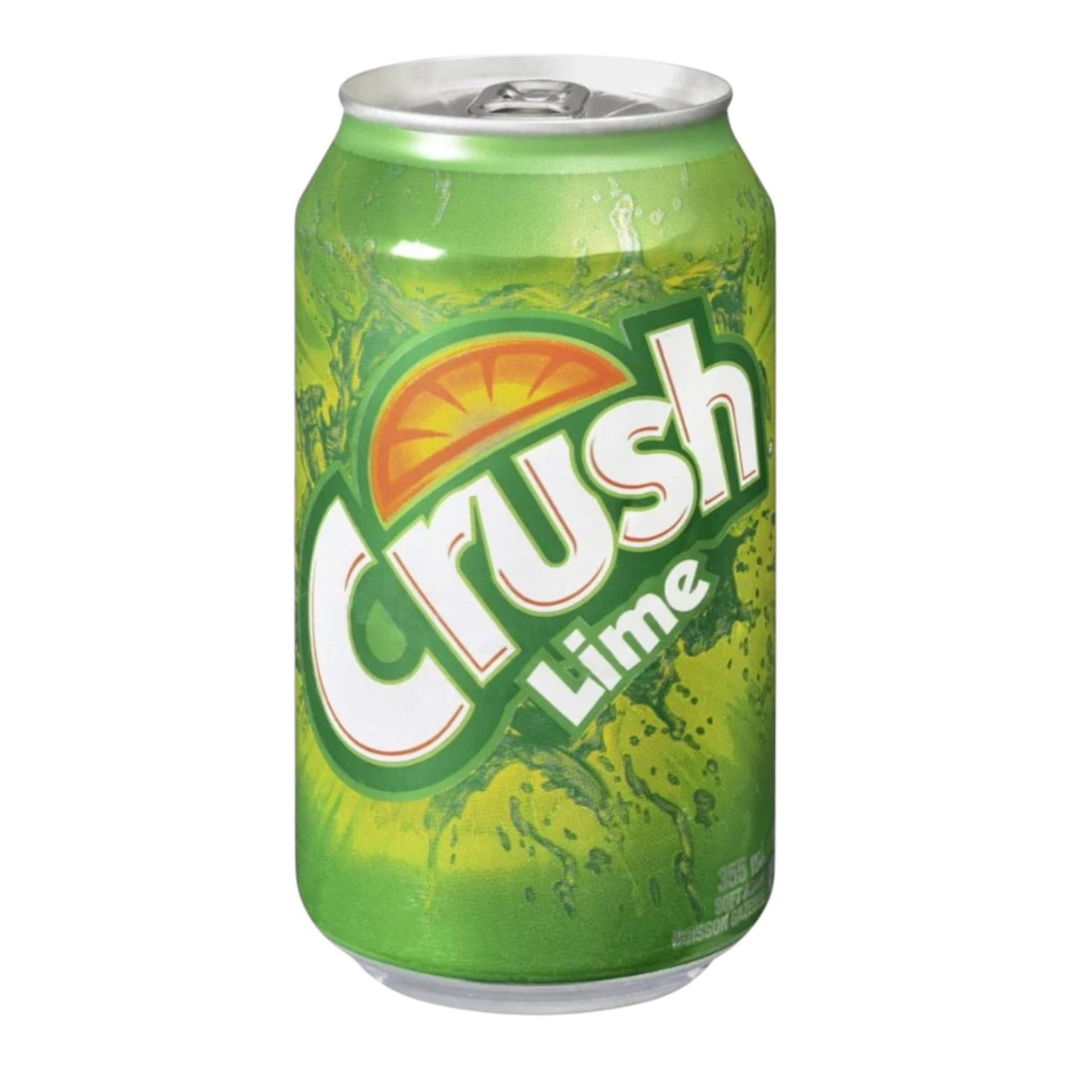 Crush Lime Citron Vert 355ml – canette de soda pétillant à la saveur acidulée de citron vert.