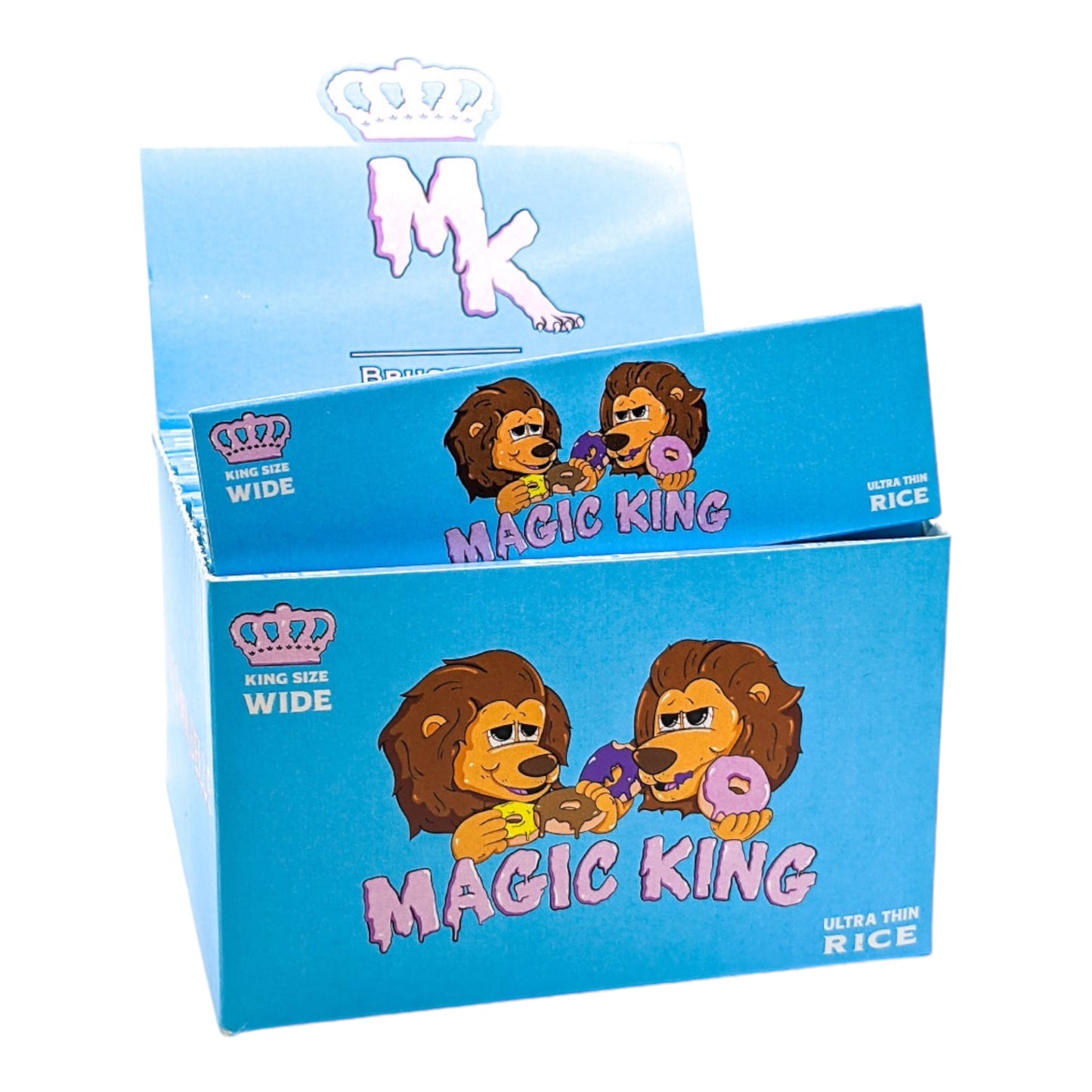 Display Magic King Donuts Bleues – feuilles en riz non blanchies, édition artistique premium