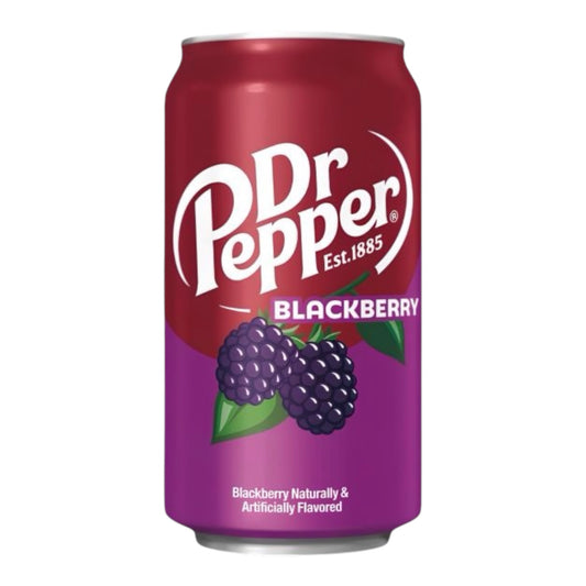 Dr Pepper Blackberry 355ml en canette américaine – soda à la mûre