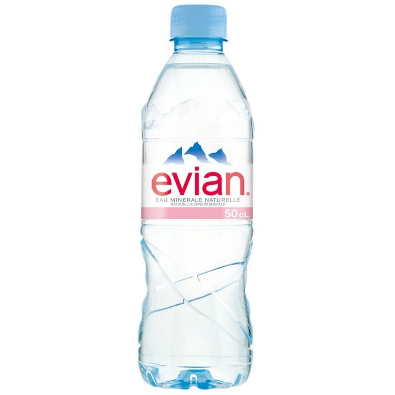 Evian Eau Minérale Naturelle 50cl en bouteille plastique – eau minérale française plate des Alpes