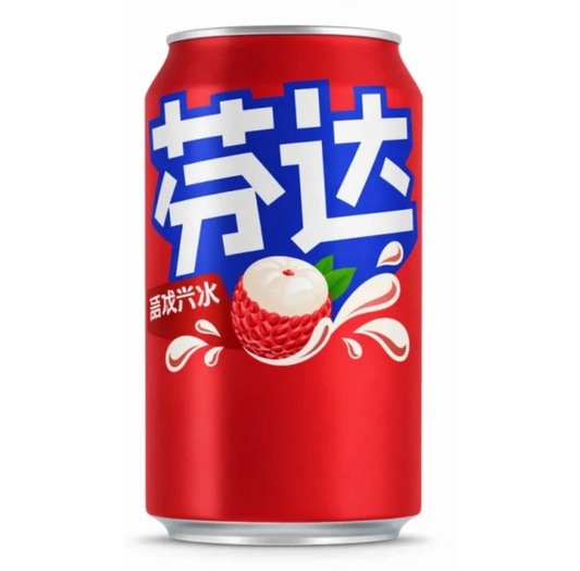 Fanta Asia Lychee Litchi 330ml en canette – soda asiatique pétillant aux saveurs exotiques de litchi