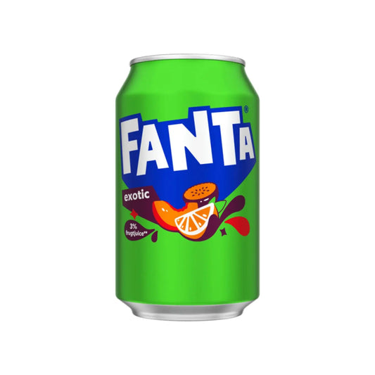 Fanta Exotic 33cl en canette – soda pétillant aux saveurs de fruits exotiques