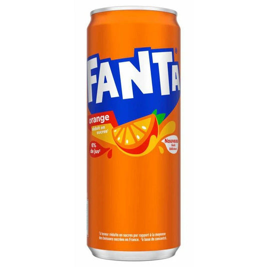 Fanta Orange 33cl en canette – soda pétillant à l'orange