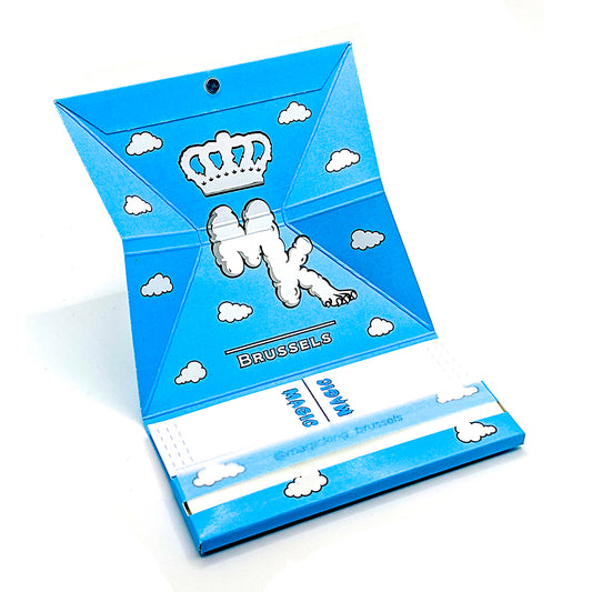 Feuilles ultra-fines en riz Magic King – édition artistique Bruxelles Ma Belle, détail du packaging ouvert