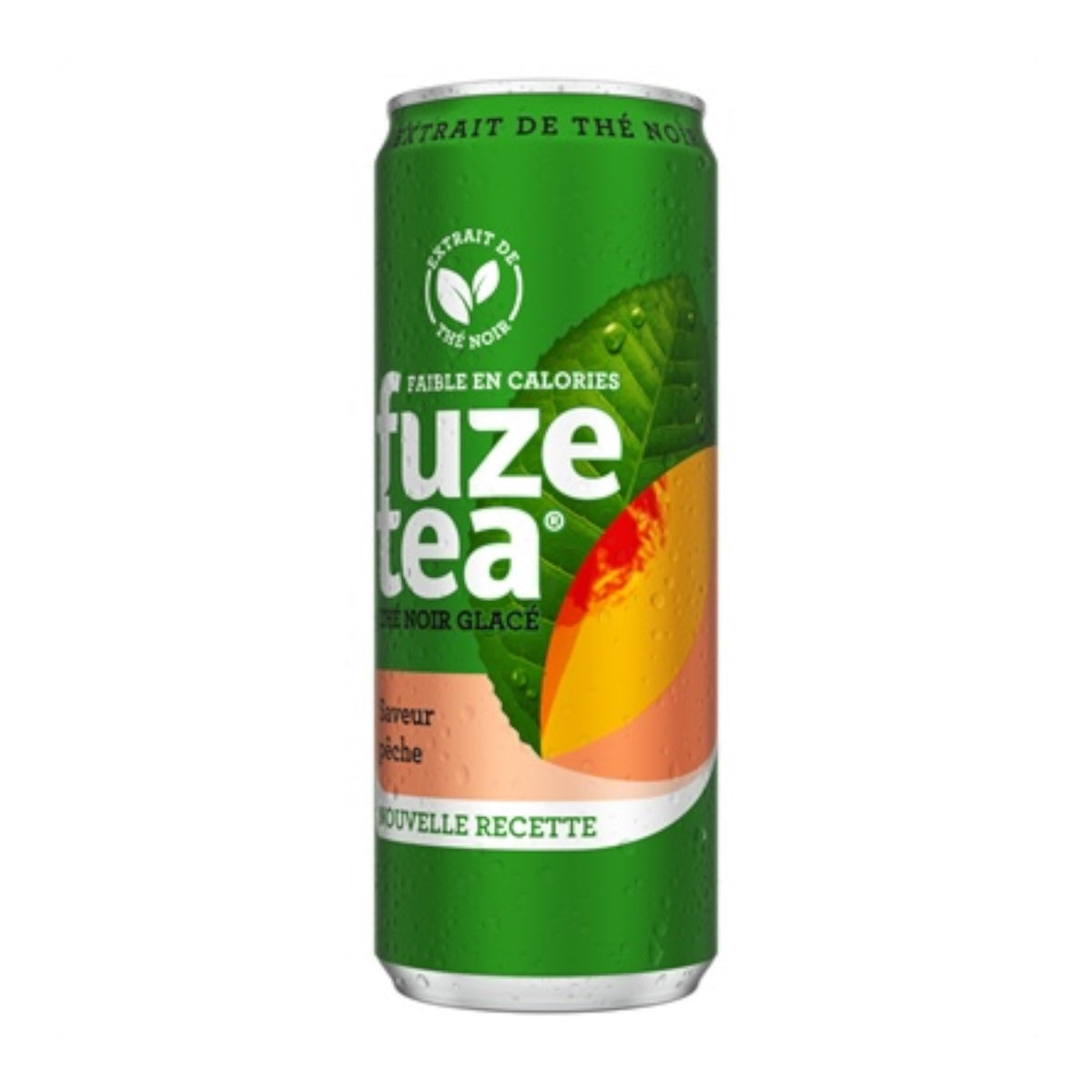 Fuze Tea Pêche 33cl en canette – thé glacé sans bulles à la saveur de pêche