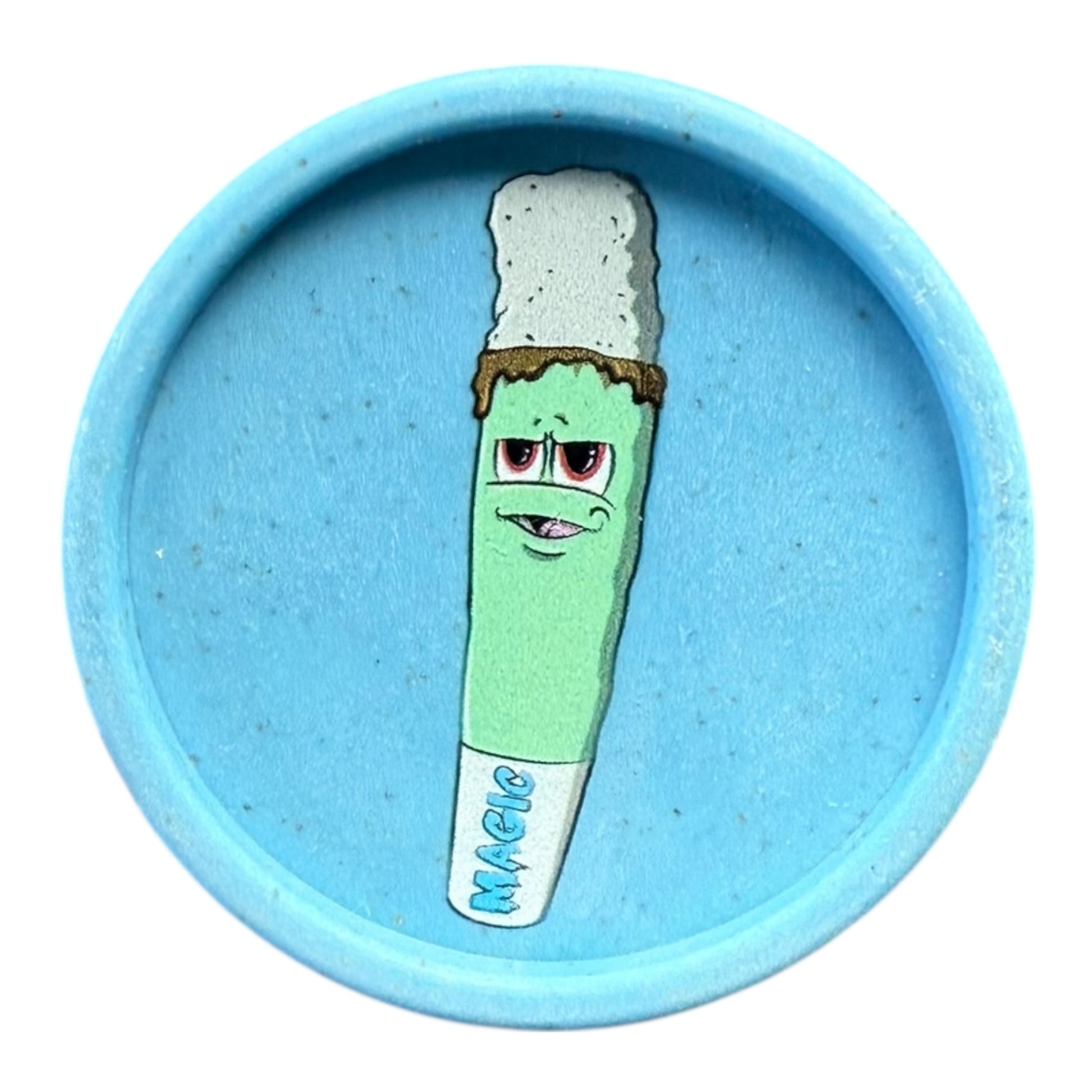 Grinder chanvre bleu Magic King White Ash Gang – vue de face avec logo exclusif