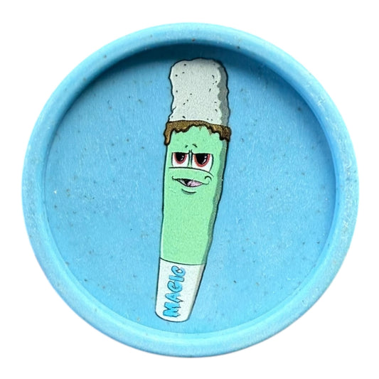 Grinder chanvre bleu Magic King White Ash Gang – vue de face avec logo exclusif
