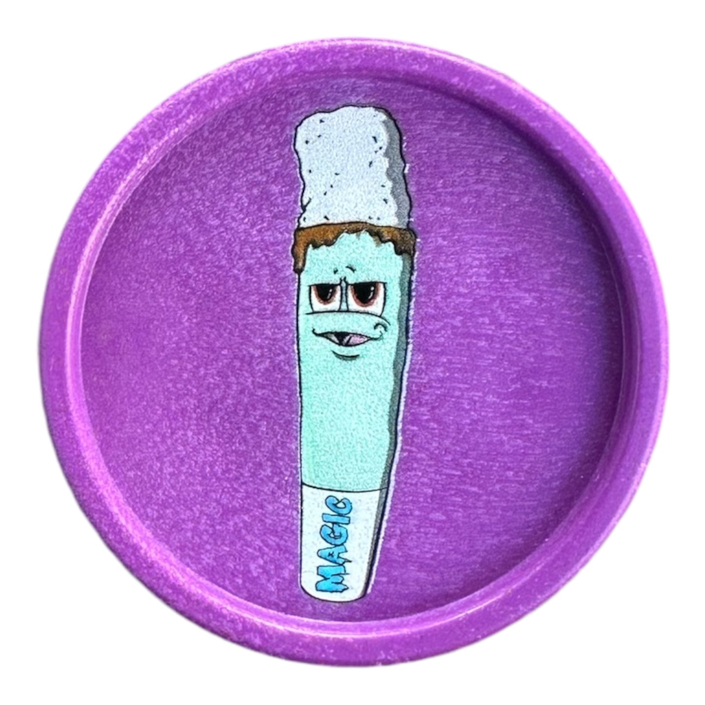 Grinder mauve Magic King White Ash Gang – vue de face fermé – design en chanvre biodégradable
