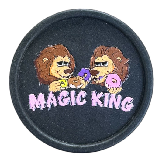 Grinder noir 2 pièces en chanvre Magic King, motif Lions Donuts artistique