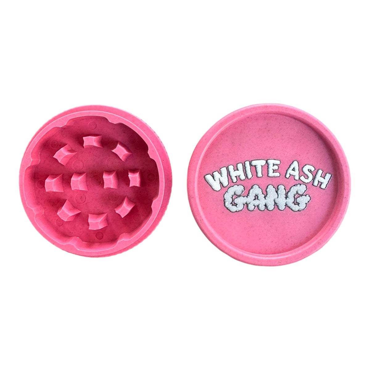 Dos du grinder White Ash Gang x Magic King – Finition rose mate, face arrière