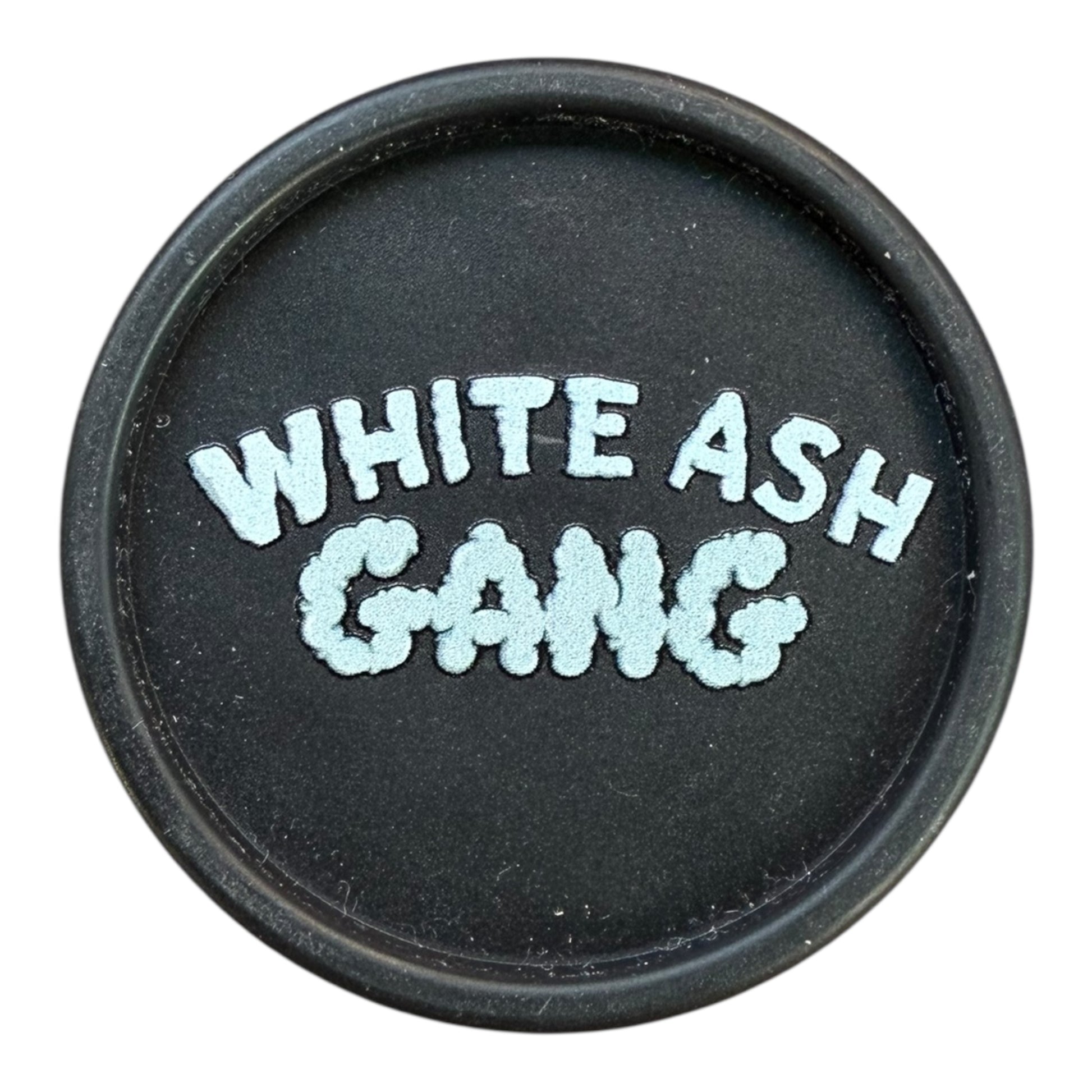 Grinder chanvre Magic King White Ash Gang, ouvert dos, intérieur avec design visible