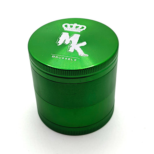 Grinder Magic King vert 4 pièces avec gravure MK et récupérateur de pollen