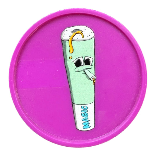 Grinder Magic King Magic Donuts mauve, vue de face avec design Donuts