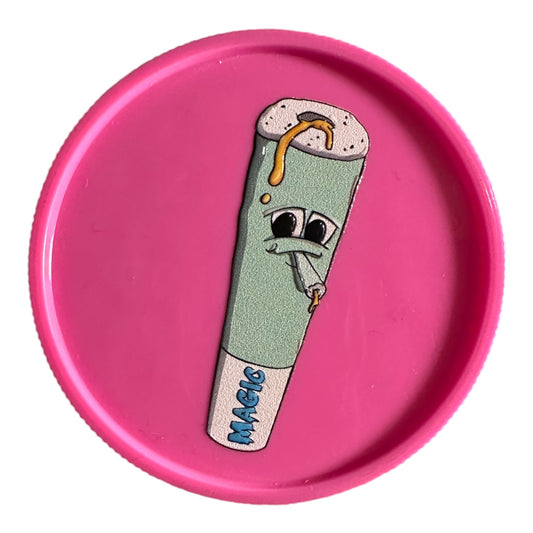 Grinder Magic Donuts rose en plastique signé Magic King, vue de face