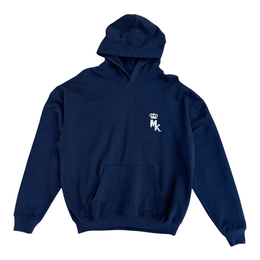Hoodie Magic King French Navy Oversize avec logo MK brodé Rose Pastel