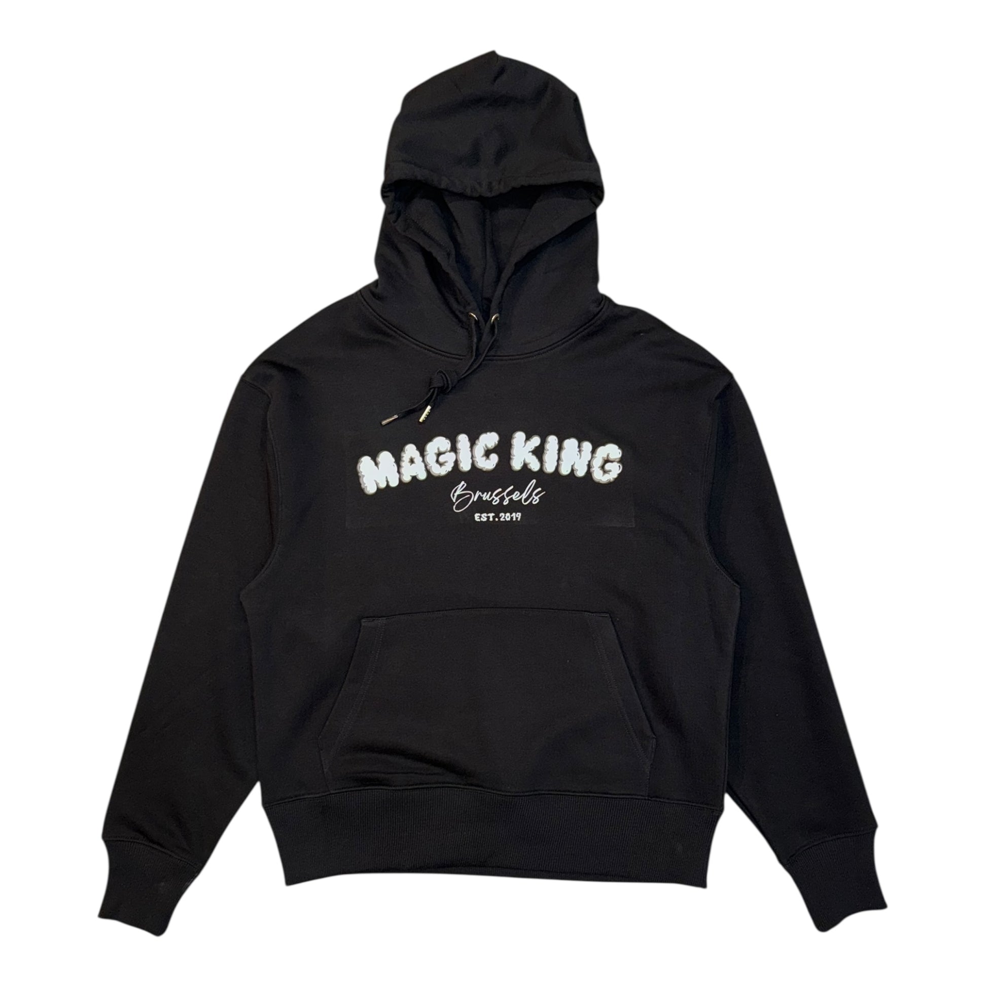 Sweat à capuche oversize Magic King noir, 350g, coton bio, unisexe