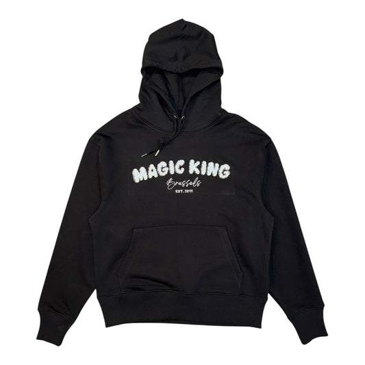 Sweat à capuche oversize Magic King noir, 350g, coton bio, unisexe