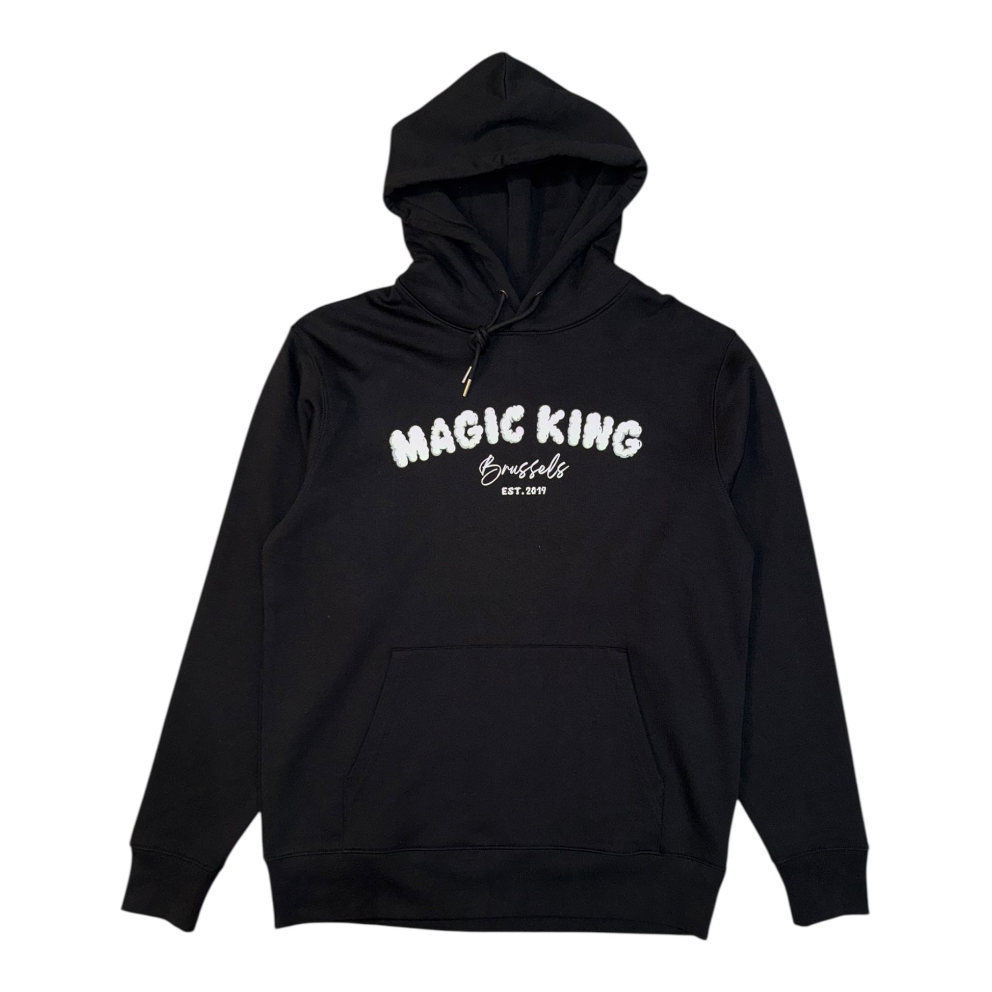 Hoodie Magic King noir avec logo MK Brussels brodé "Since 2019"