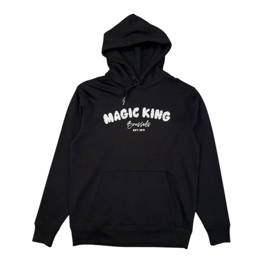 Hoodie Magic King noir avec logo MK Brussels brodé "Since 2019"