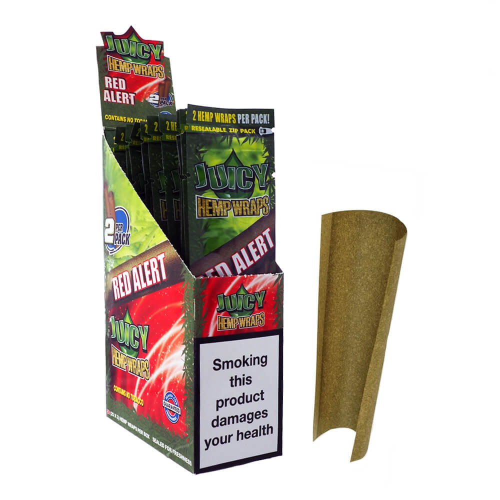 Juicy Jay's Hemp Wrap Red Alert en chanvre naturel saveur fraise