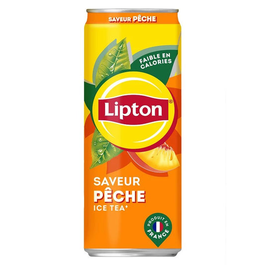Lipton Ice Tea Pêche 33cl en canette – thé glacé sans bulles à la pêche