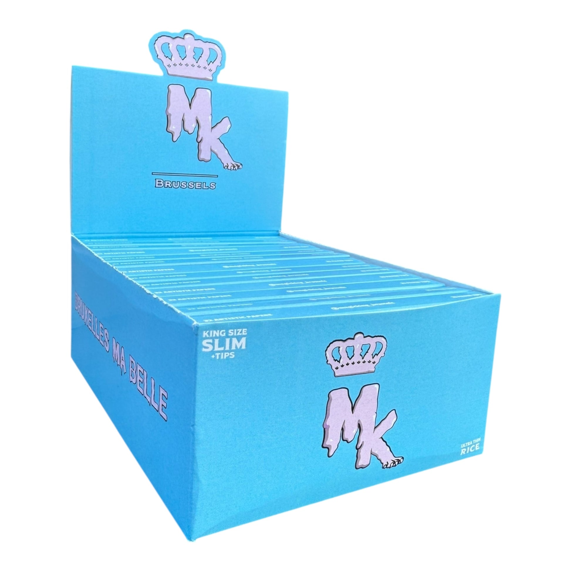 Feuilles artistiques Magic King Bleu Riz Slim + Tips – boîte de face édition ultra fin