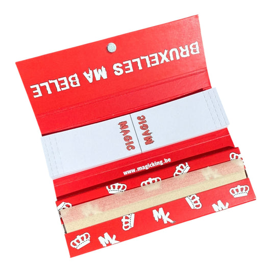 Magic King Chanvre Rouge + Tips – papier ouvert avec filtres rouges chanvre naturel