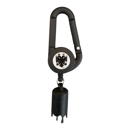 Porte-briquet gluant noir Magic King MK Eagle – logo noir sur fond blanc