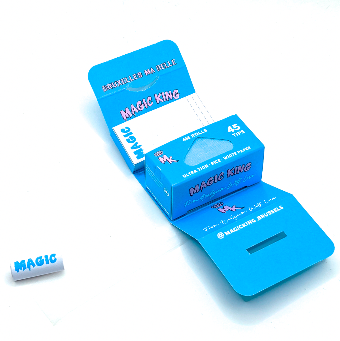 Rouleau ouvert Magic King Riz – Papier déroulé et filtres Magic bleus intégrés