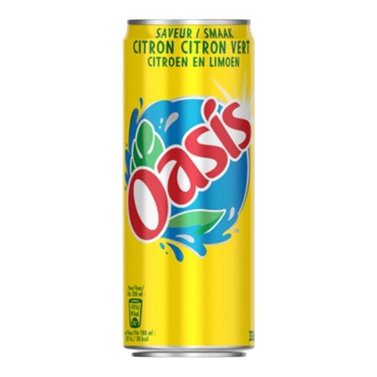 Oasis Citron Vert 33 cl en canette – boisson fruitée sans bulles au citron vert