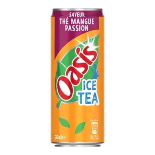 Oasis Ice Tea Mango Passion 33cl en canette – thé glacé aux saveurs de mangue et fruit de la passion