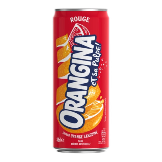 Orangina Rouge 33cl en canette – boisson pétillante aux agrumes et à l'orange sanguine