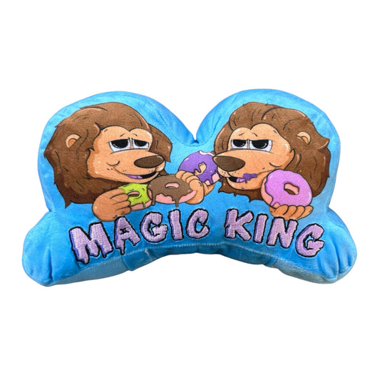 Peluche Magic King Bleu Aqua avec Frères Lions et poche cachée