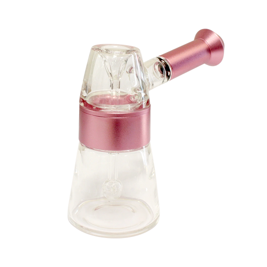 Pipe Verre & Aluminium Bubbler Rose design premium en verre et aluminium