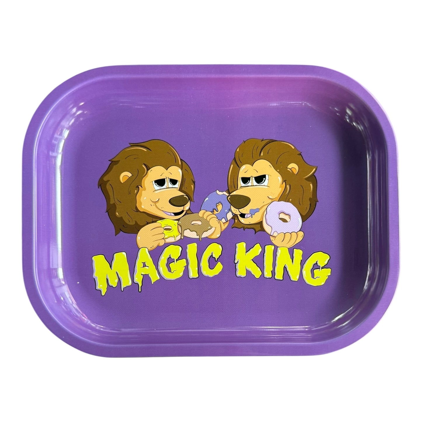 Plateau en métal Magic King Lions Donuts Mauve – format small, design artistique collector