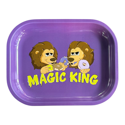 Plateau en métal Magic King Lions Donuts Mauve – format small, design artistique collector