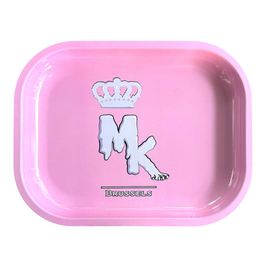 Plateau en métal MK Rose – format small, vue de face, accessoire Magic King élégant et pratique