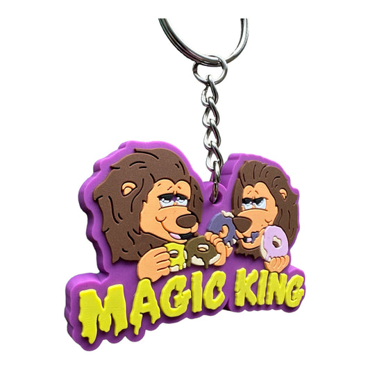 Porte-clés Magic King Lions Donuts mauve, lions avec donuts, édition collector