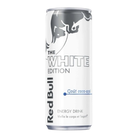 Red Bull Coco Coconut Edition 25cl en canette blanche – boisson énergisante à la noix de coco et aux baies