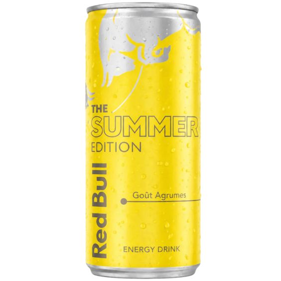 Red Bull Summer Edition Agrumes 25 cl en canette – boisson énergisante aux agrumes