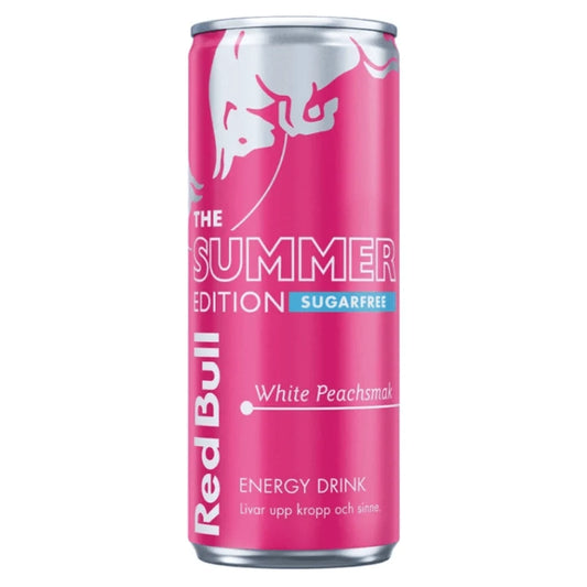 Red Bull Pêche 25cl en canette – boisson énergisante pétillante à la pêche