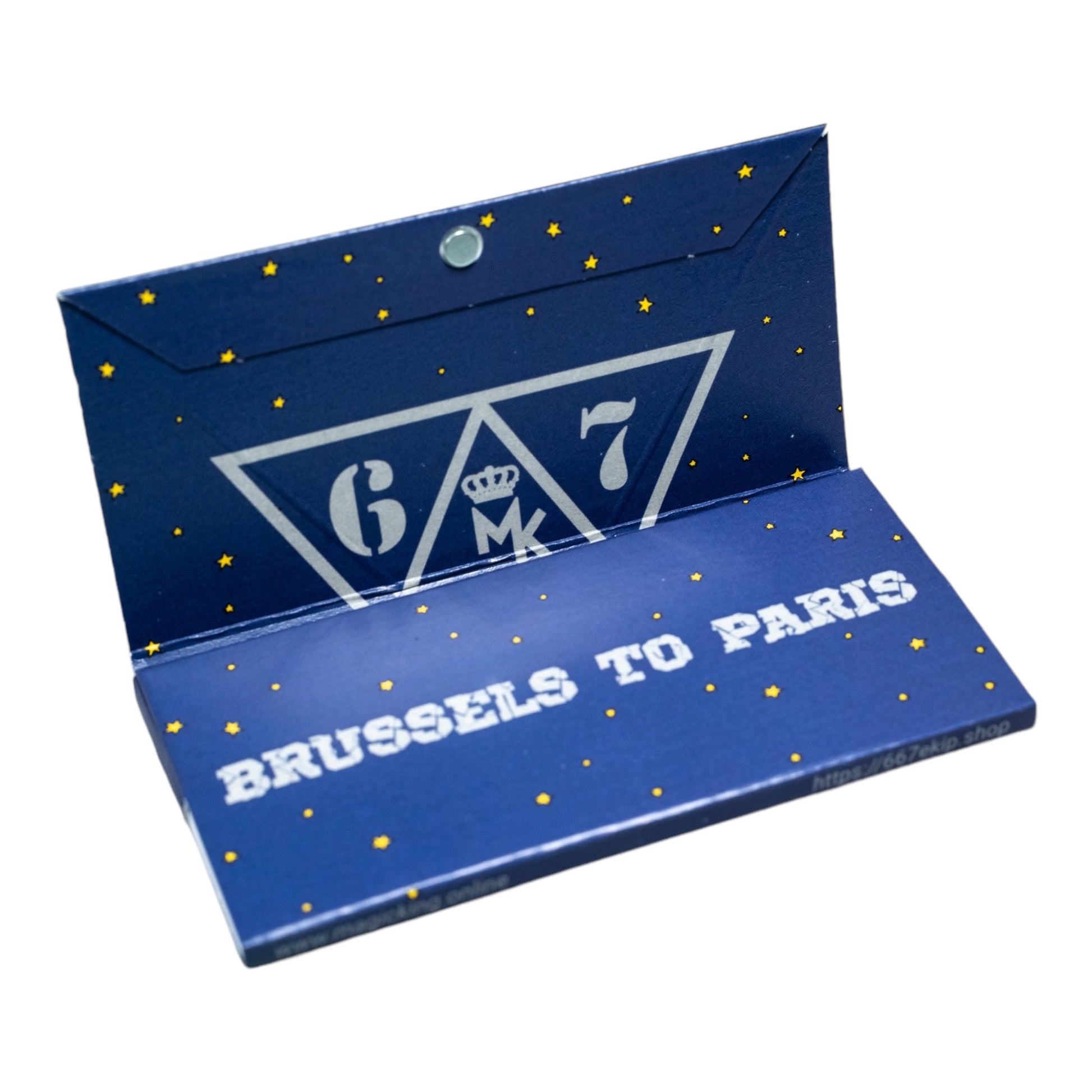Set de feuilles à rouler Magic King MK-667 Ekip Riz édition spéciale 'Brussels to Paris', avec design original et tips inclus.