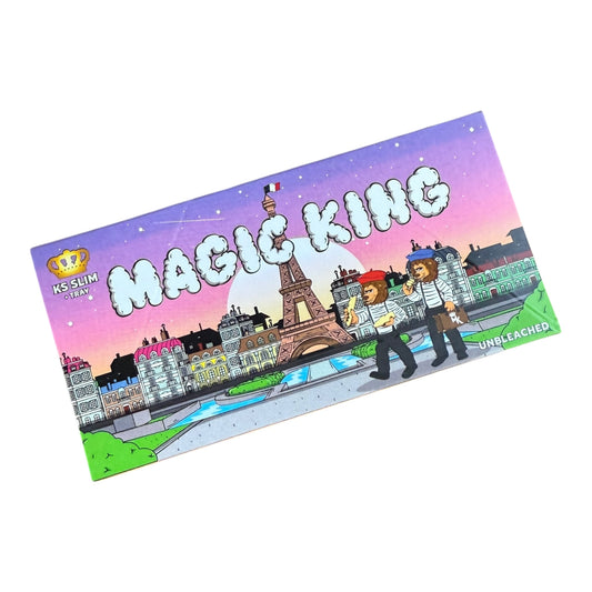 Vue de face du set Magic King Paris Nuit avec feuilles non blanchies et plateau design