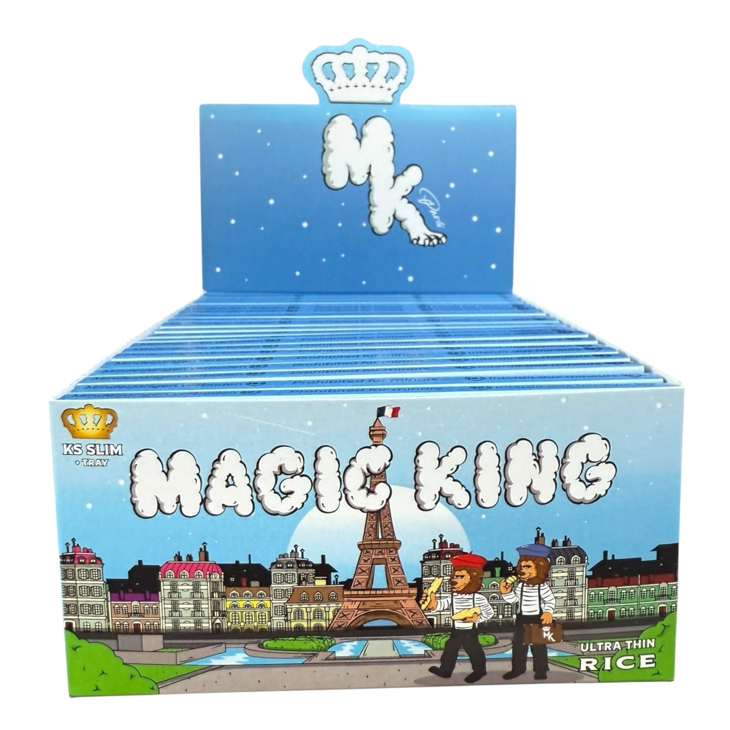 Boîte du set Magic King Paris Jour avec feuilles artistiques en riz et plateau assorti