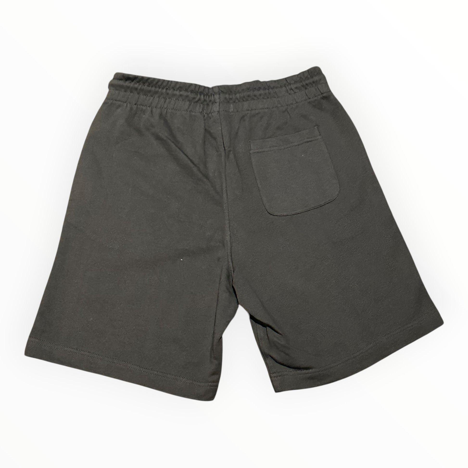 Short Magic King Noir en tissu épais avec logo MK brodé Blanc et poche arrière 
