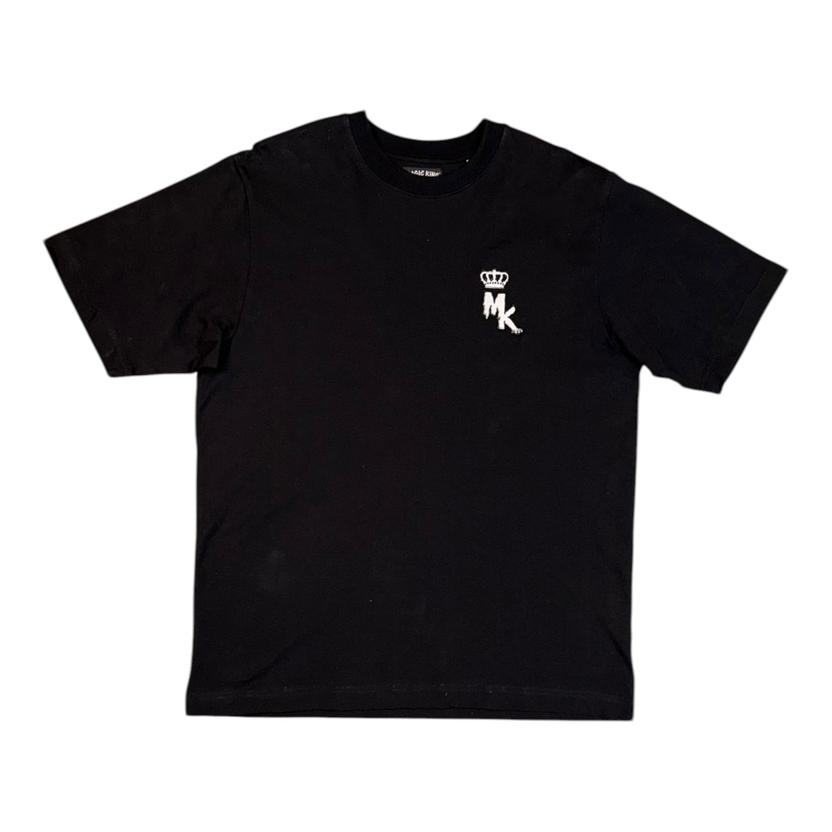 T-Shirt Magic King noir oversize avec logo MK brodé blanc