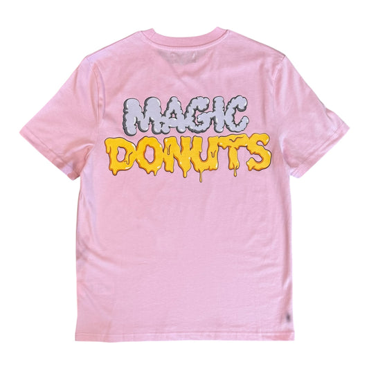 T-shirt Magic King Donuts Rose en coton bio lavé 180g, dos.